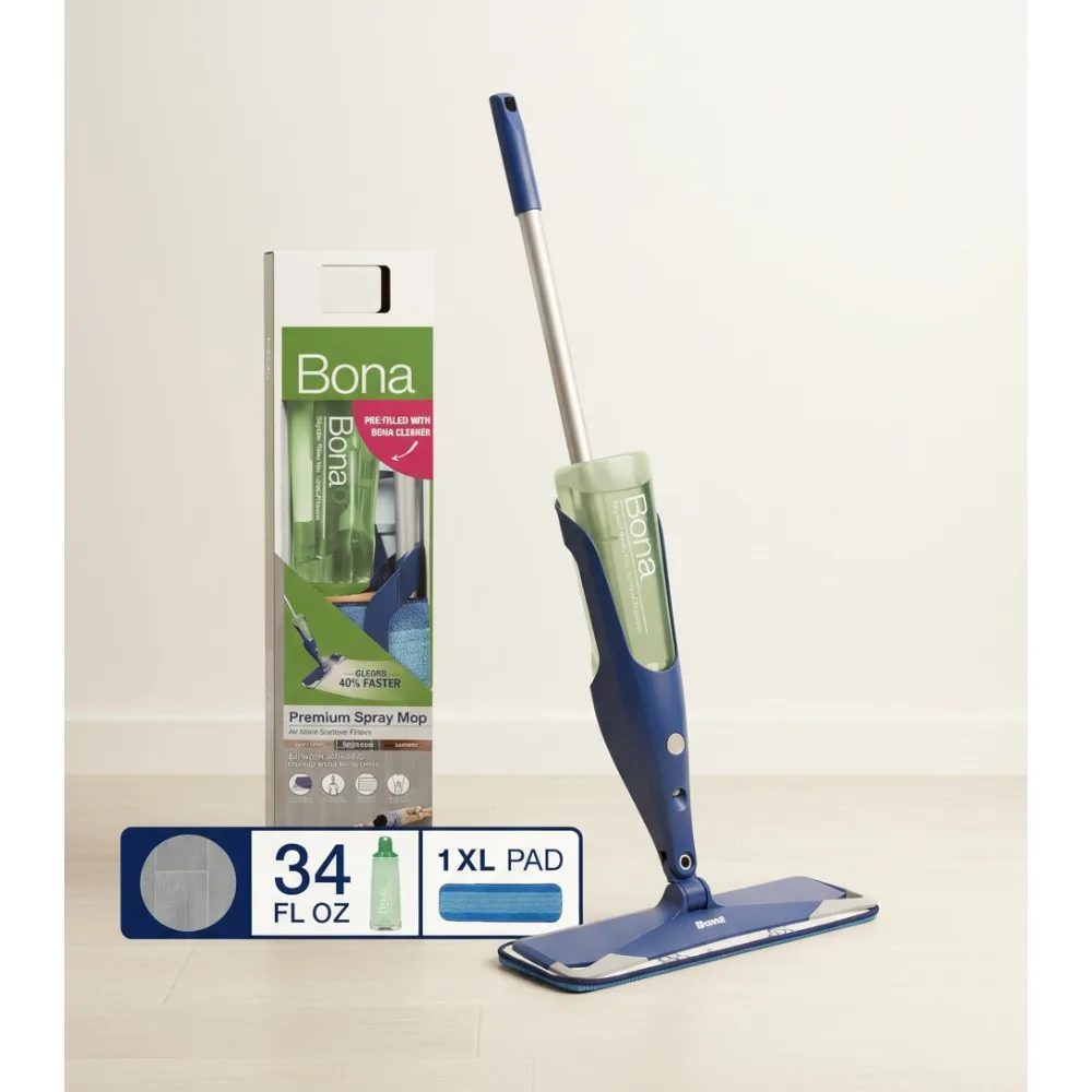

Premium Spray Mop for Hard Floors - Quick Clean Microfiber Pad & Refillable Solution for Tile, Laminate, Vinyl