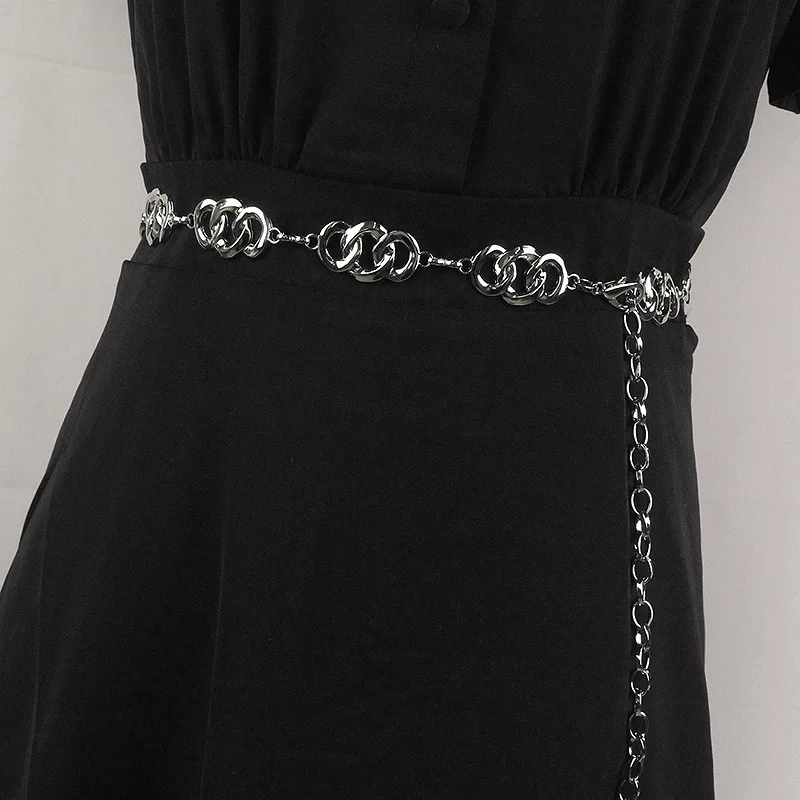 

Модная индивидуальная поясная цепочка из сплава для женщин, новый дизайн, аксессуары для юбки, универсальный пояс серебристого и золотого цвета