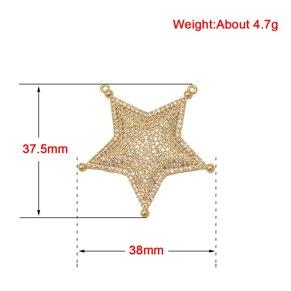 Color Star Connectors Pave Zircon Jewelry Accessories Diy Necklaces Chains Bracelets Making Supplies Double Hooks Clasp Pendant