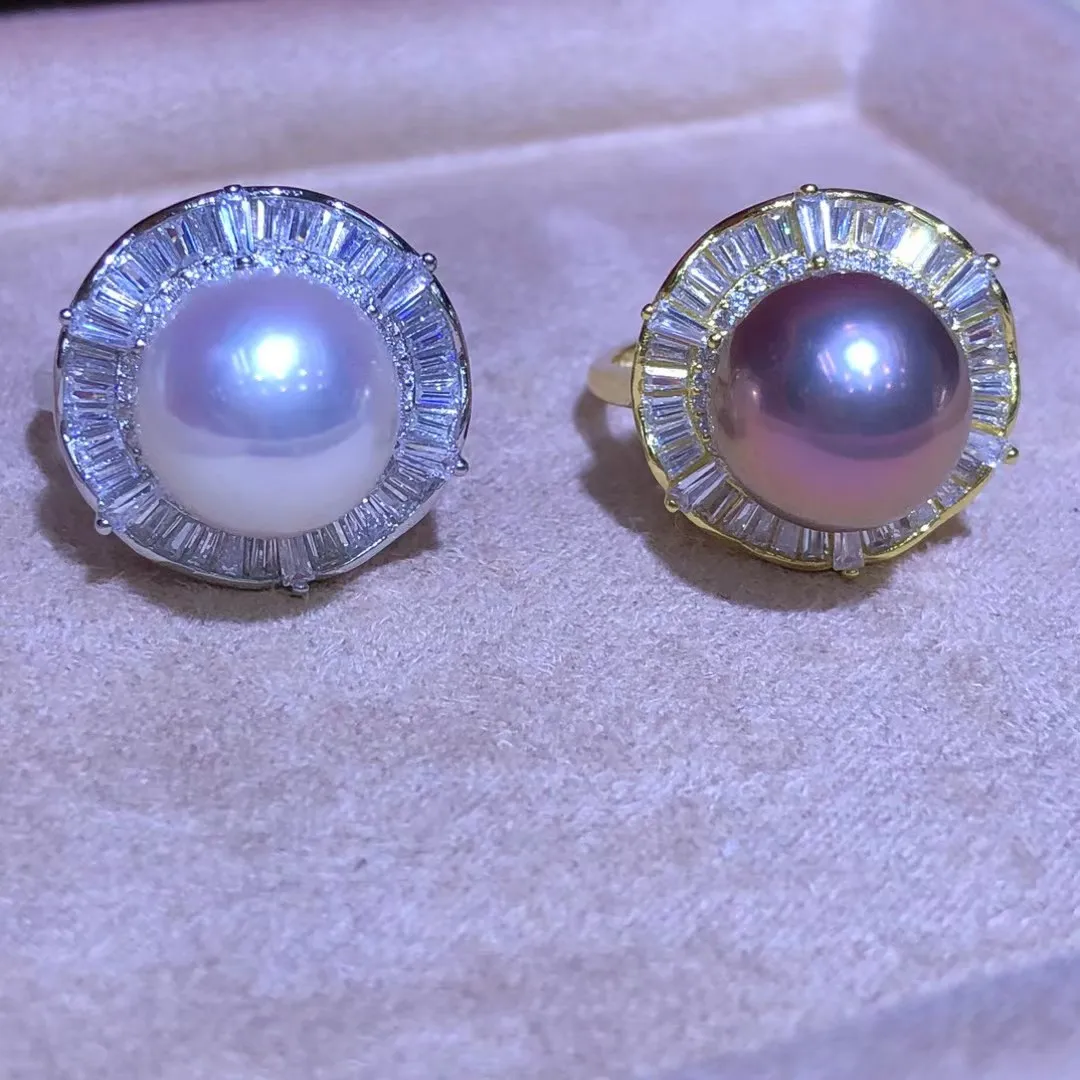 

Регулируемое кольцо из стерлингового серебра S925, фурнитура, крепления, аксессуары, детали, фитинги для жемчуга 12-13 мм, 5 шт./лот