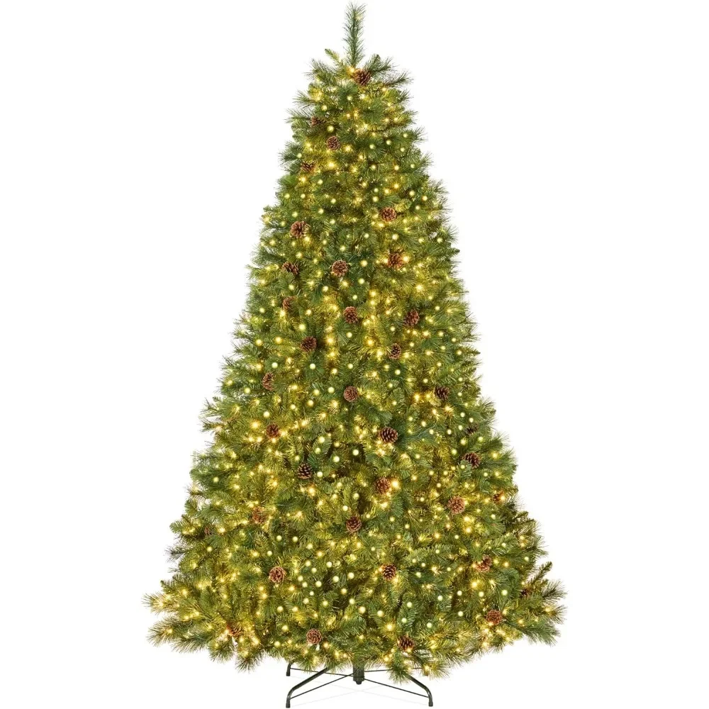 9ft Christmas Tree W/ 2,000 Twinkling Micro LED Lights, 2-in-1 White & Multicolor, Pre-Lit Christmas Tree