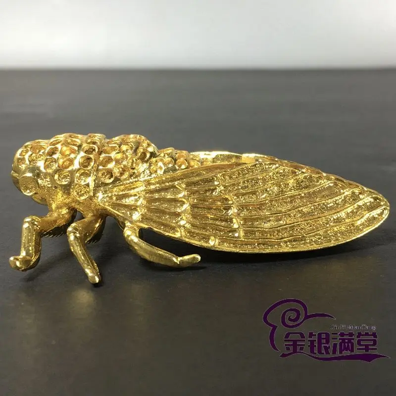 Gilt Insect summer cicada Ornament Decoration Tea Pet Figurines Desk Decor Accessories