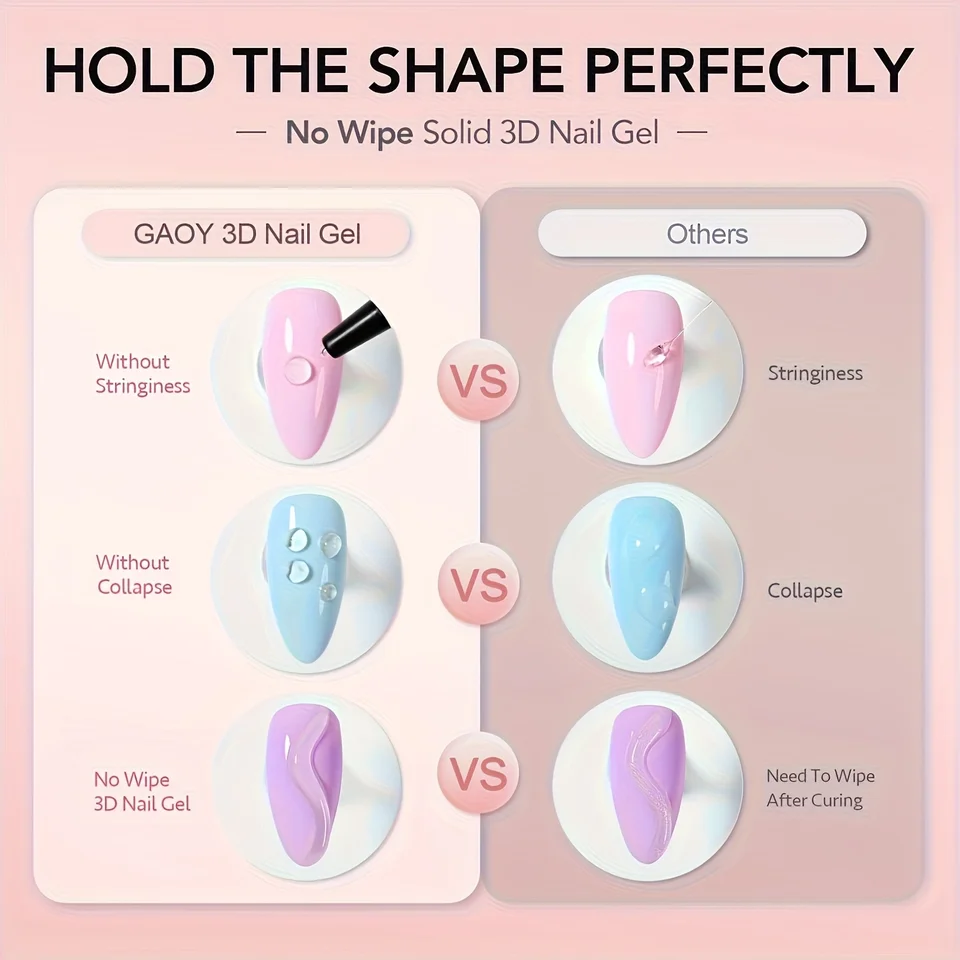 Gel 3D para modelado de uñas, ideal para diseños de otoño e invierno, pintura, moldeado y esculpido DIY 5