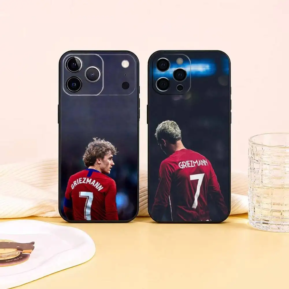 Football player Antoine Griezmann Phone Case For iPhone 17,16,15,14,13,12,11 Plus,Pro Max,XS,Soft Silicone Black Cover
