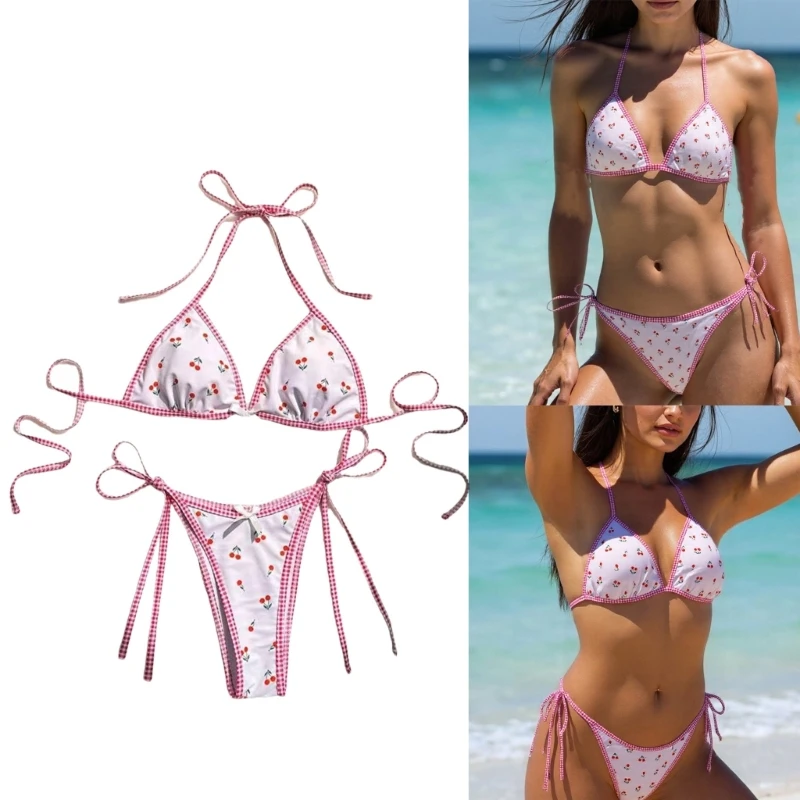 

2025 New Women's Fashion Swim Wear Set Adjustable Tie Strap Quick Drying Bathing Suit