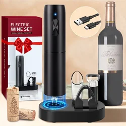 Electric Wine Bottle Opener Automatic Red Wine Corkscrew with Charging Base or Battery Powered Wine Tools Kitchen Products