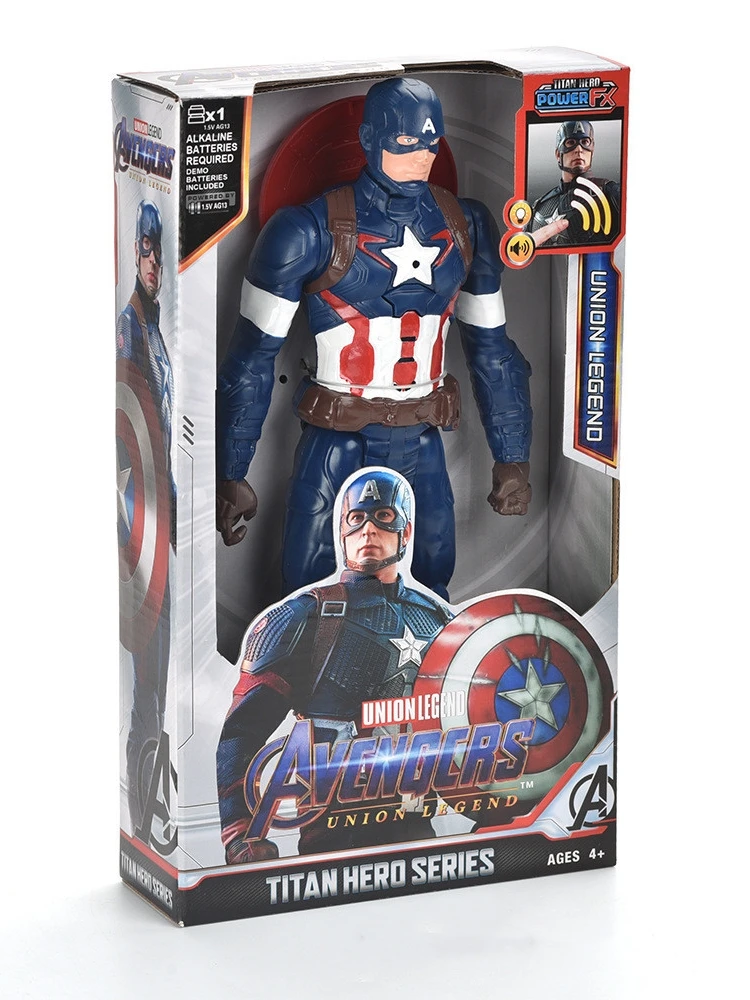 30cm Avengers Bohaterowie Kapitan Ameryka Zabawka Thanos Hulk Spiderman Iron Man Thor Czarna Pantera z Dźwiękiem i Światłem Figurka Model Prezent — 2