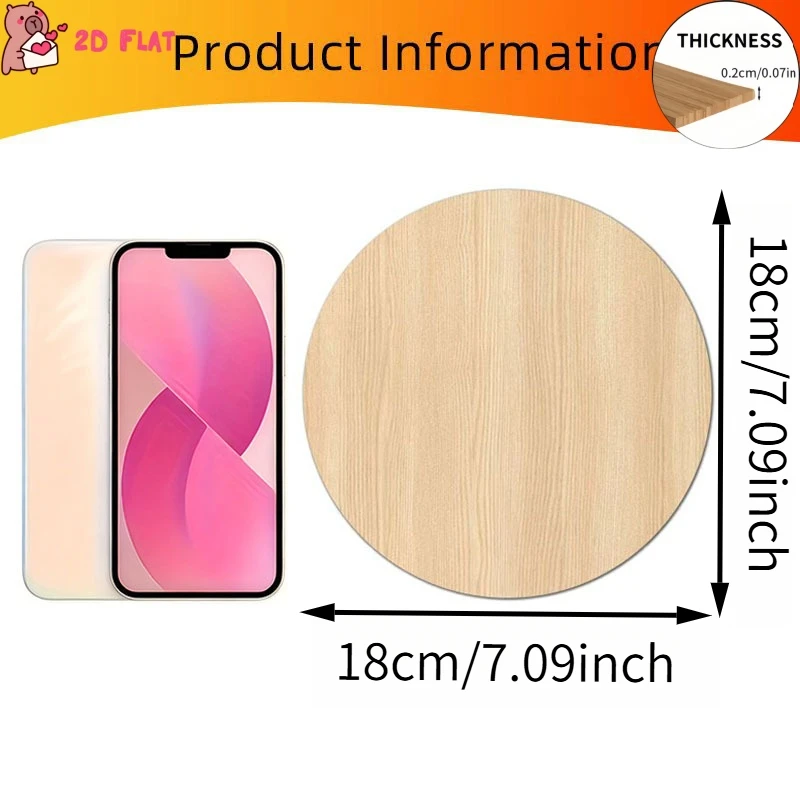 2D Flat 1pc 8X8In/20X20Cm Round Wooden Sign, Vintage Wooden Plaque with 