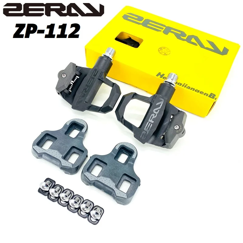 ZERAY ZP112 Road Bike Ultralight Pedal PA+ Carbon Fiber Self-locking Pedals With Cycling Shoes Cleat Set Compatible Keo Pedal