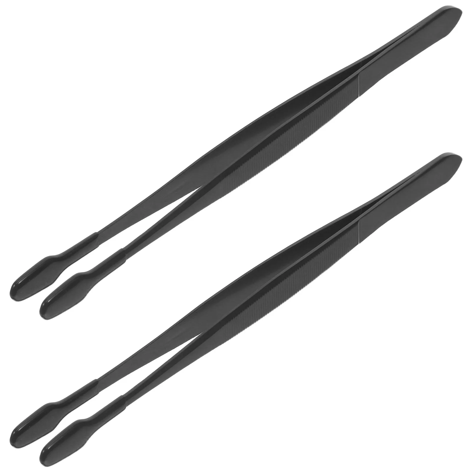 2Pcs Flat Tip Stamp Collecting Tweezers Stainless Steel Curved Ergonomic Handle Precision 0.1mm Closure for Stamps Philately