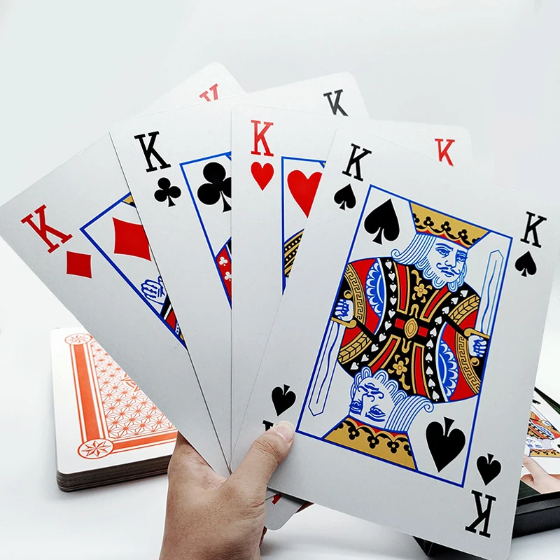 Super Jumbo Poker Cartas de Jogo, Grandes Dimensões, 4x Maior, Viagem, Carnaval, Casamento, Birthday Party Favors