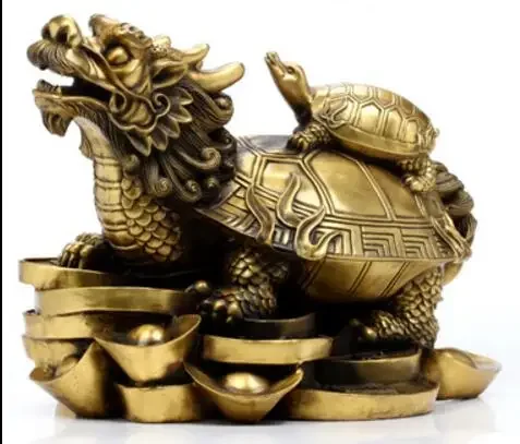 SCY 17 1118+++The copper coins of gold dragon ornaments Wangcai home feng shui villain Home Furnishing