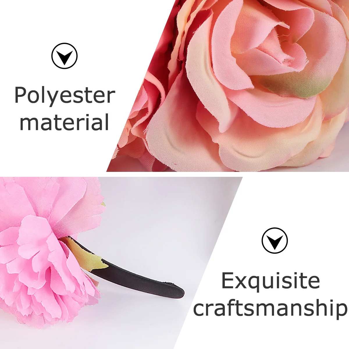 

Rose Flower Band For Halloween Party Festival, Fashion Headband With Simulated Roses, Lightweight Polyester Women Hair