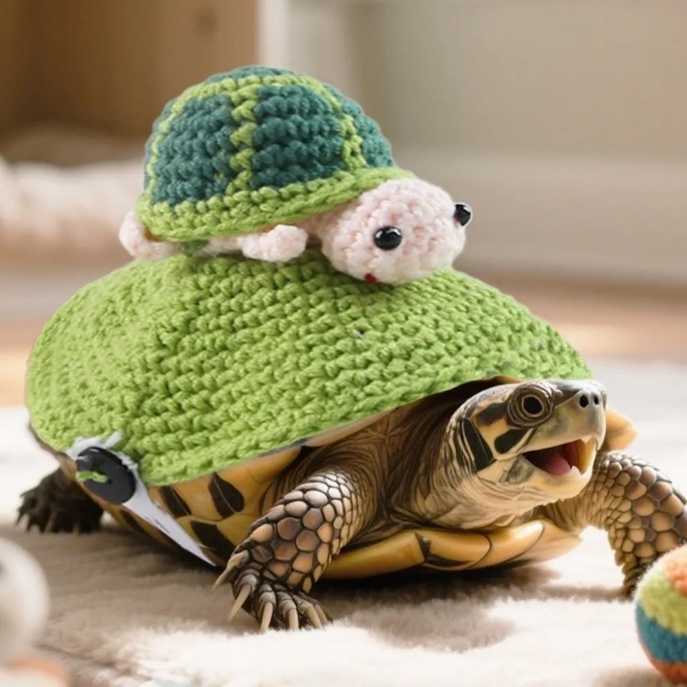 

Cute Handmade Turtle Sweater Knitted Bee Shape Turtle Cosplay Costume Warm Decorative Small Animals Appare Pet Accessory