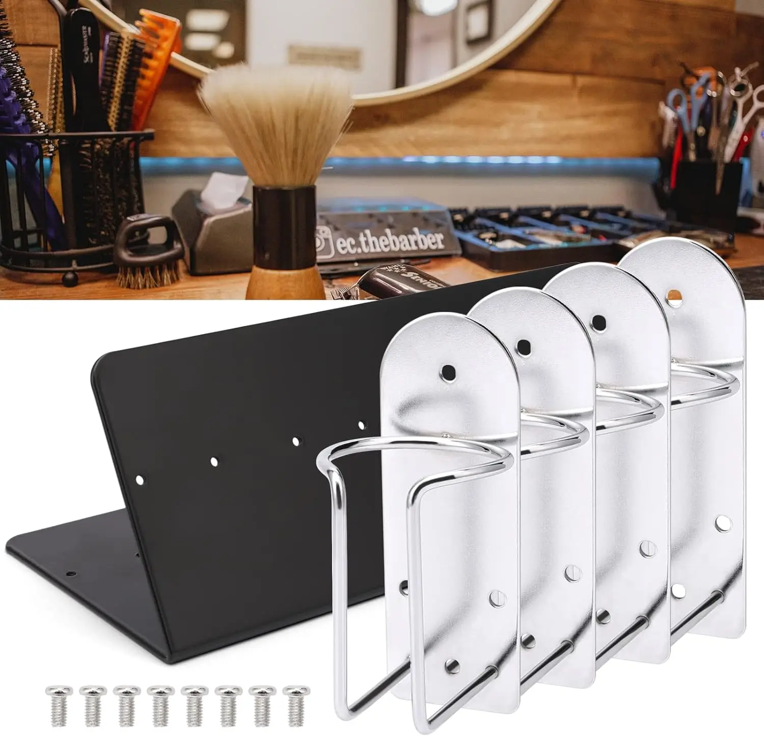 4Pcs Stainless Steel Hair Clipper Holder Stand