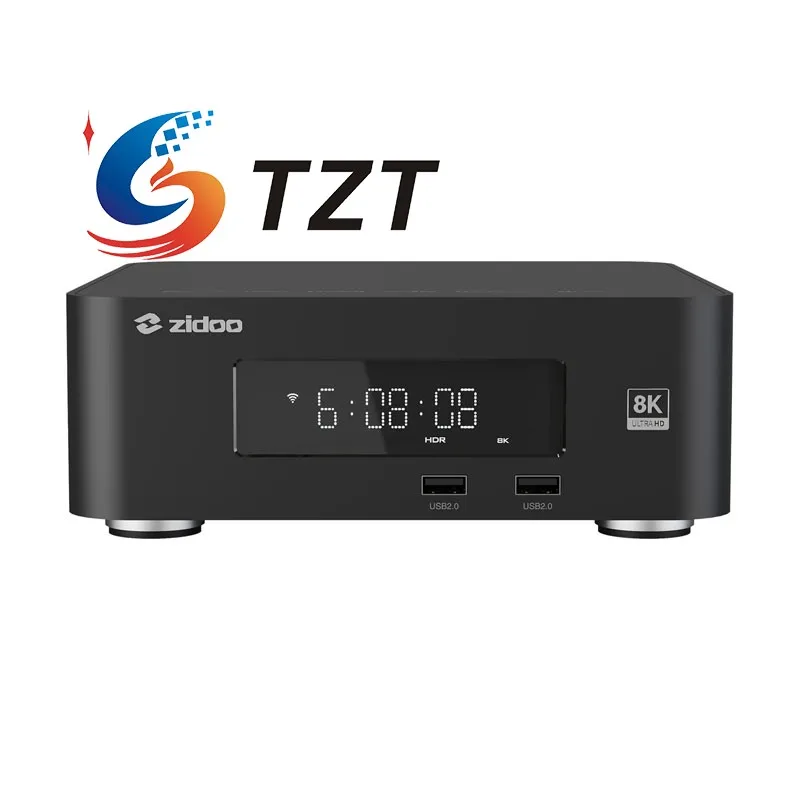Музыкальный плеер TZT ZIDOO Z30 PRO 8K Встроенный отсек для жесткого диска 6 ГБ DDR + 64 ГБ EMMC Высокоскоростной аудиоплеер с управлением Wi-Fi и Bluetooth