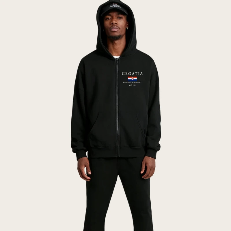 جديد كرواتيا مقنعين الرمز البريدي الرجال الشتاء 100% القطن امرأة خمر بلوزة من الصوف ملابس الخريف غير رسمية y2k المتضخم هوديي