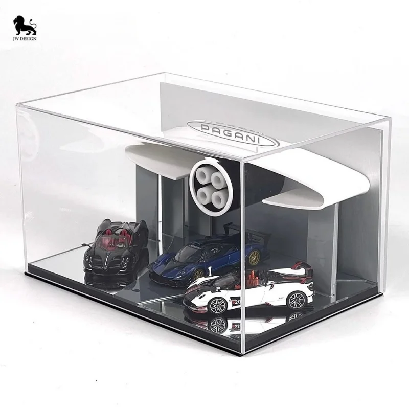

TimeMicro&MoreArt 1/64 Pagani Supercar theme car model stereo display scene Acrylic dustproof display box - can be stacked