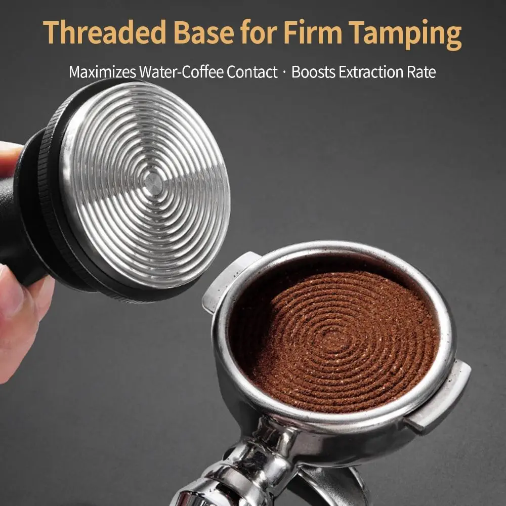 

Constant Force Espresso Tamper 58mm 53mm 51mm Stainless Steel Spring Loaded Coffee Tamper Ripple Base Constant Pressure