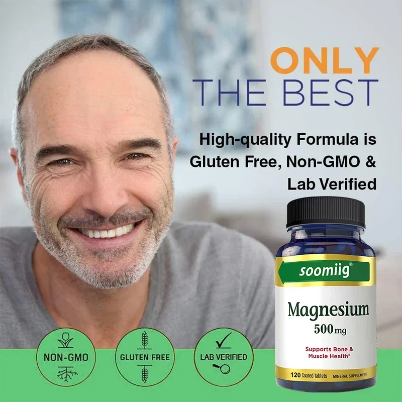 Magnesium Capsules 500 Mg - Highly Absorbable Magnesium Oxide To Support Bone and Muscle Health