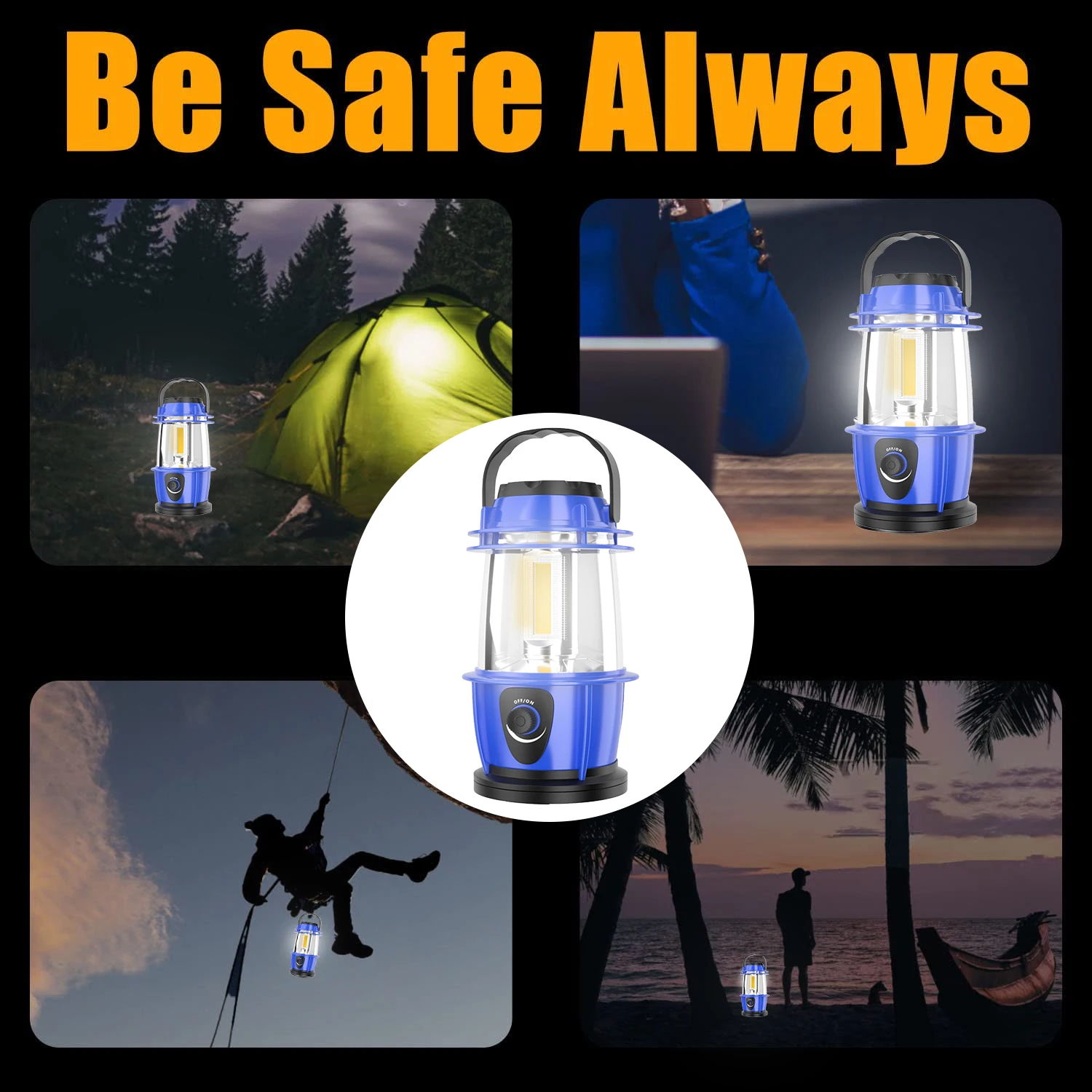 Portable Camping Lamp Adjustable Brightness LED Camping Lights Waterproof Tents Lighting Lantern Emergency Bulb Flashlight