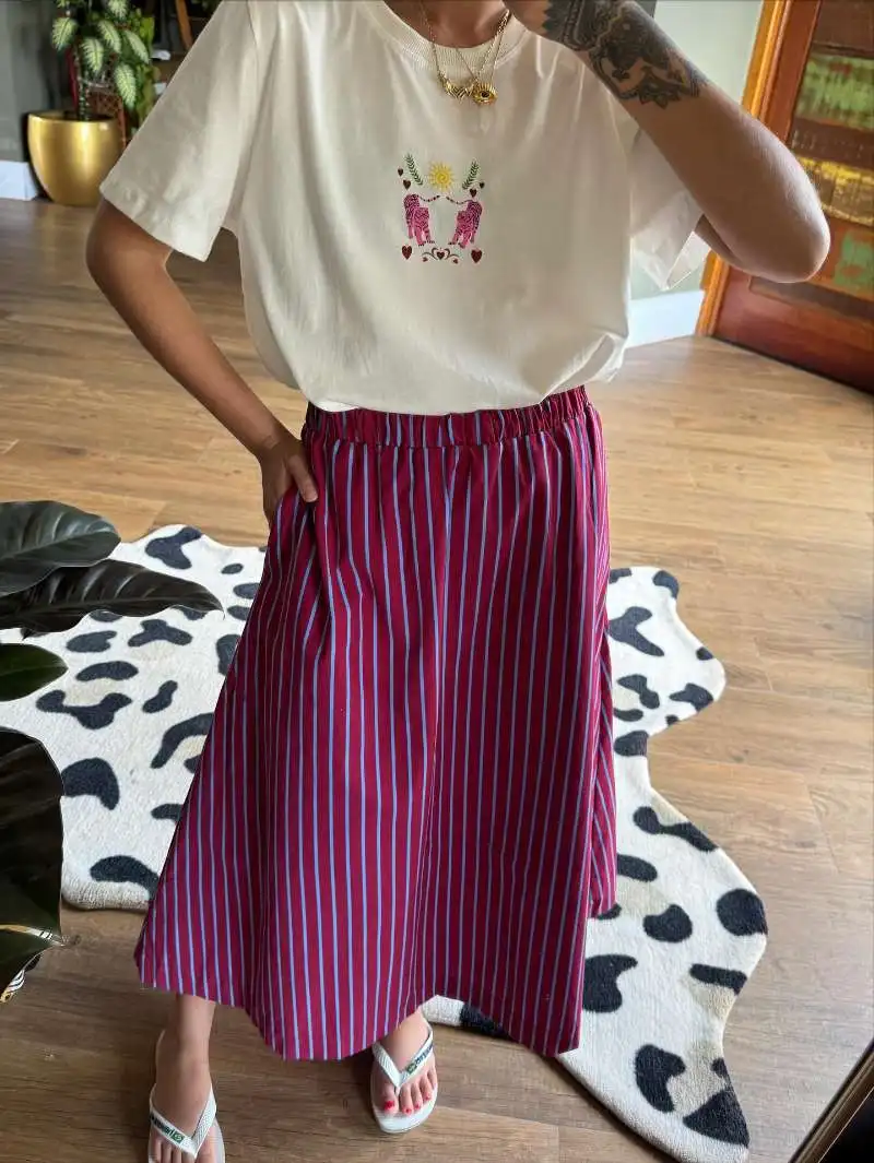 Retro American Vintage Summer OOTD Heart Little Tiger Print Spicy Girl Loose Pure Cotton Short Sleeve T-Shirt Women
