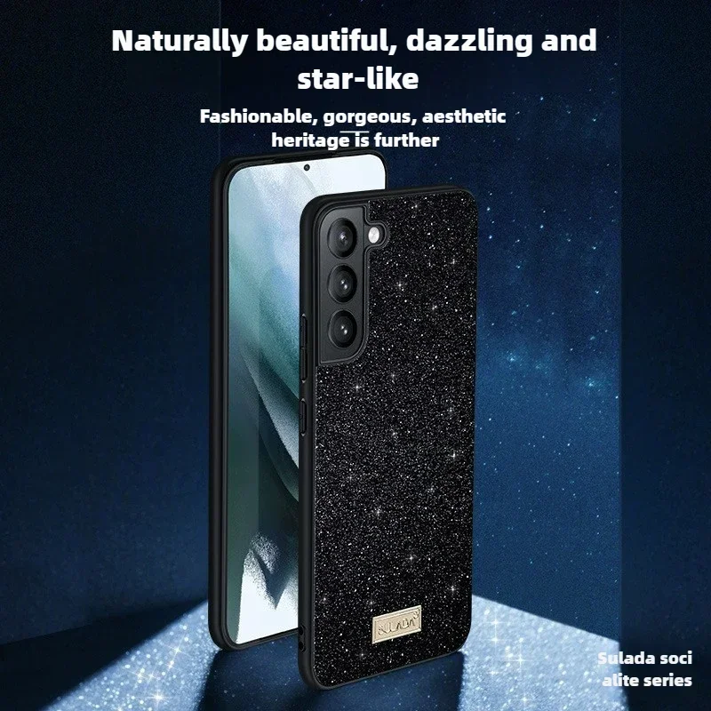 Роскошный блестящий силиконовый кожаный чехол для Samsung Galaxy S24 Ultra S23 S22 Plus, защитная задняя крышка с защитой от отпечатков пальцев