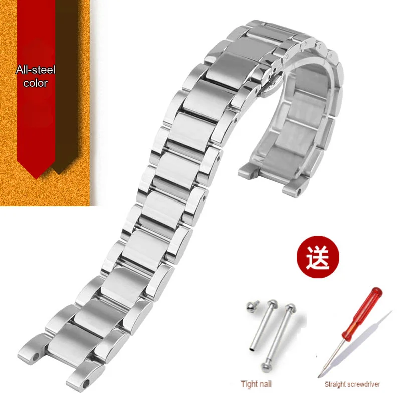 For VERSUS VSP490118/Rossini/Fiat/Cartier Pasha t series recessed stainless steel watch strap 14-7mm 16-8mm 18-10mm 20-12mm