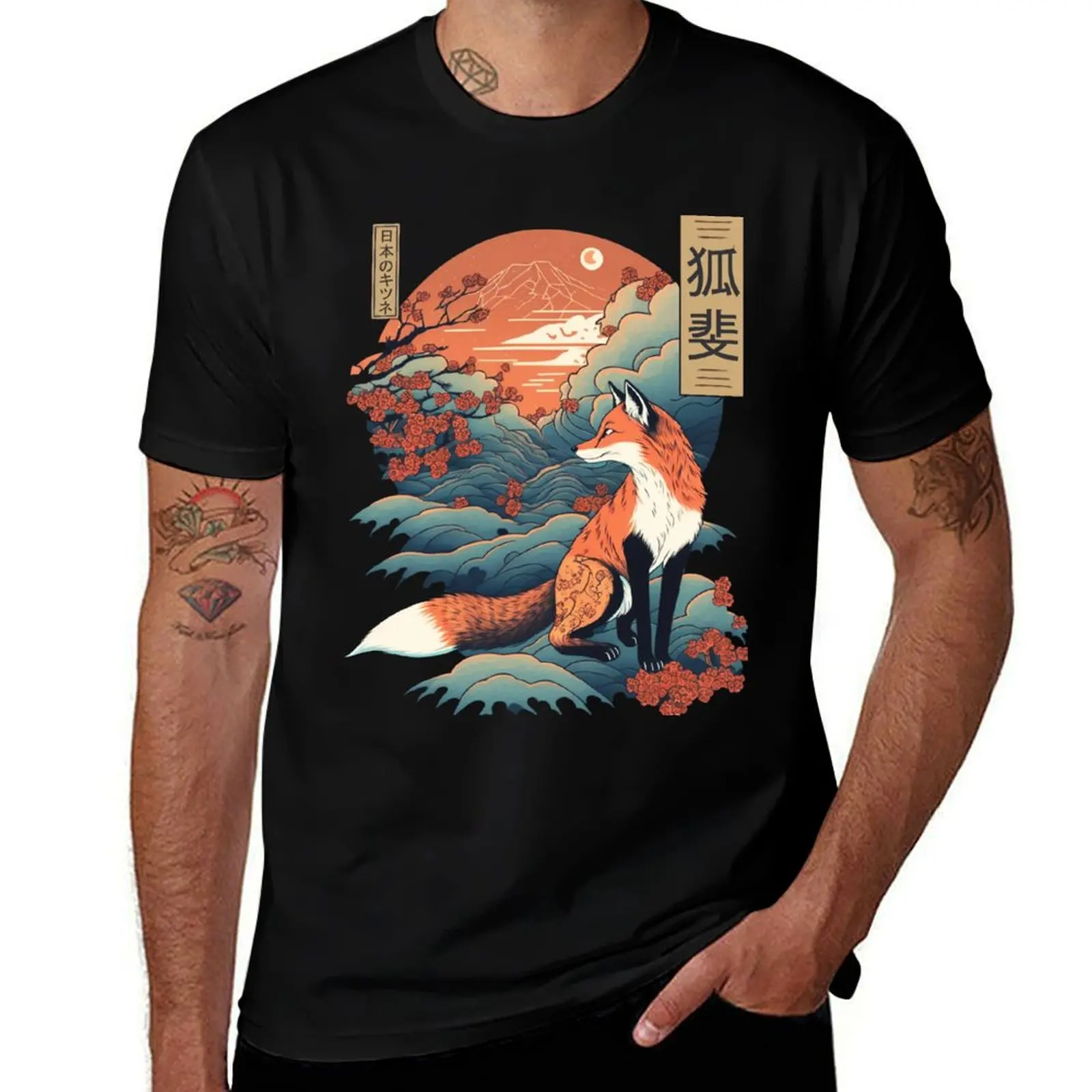 

Japanese Fox 5 T-Shirt essential t shirt tops oversizeds Short sleeve tee Men's clothing