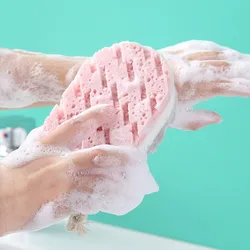 Esponja de baño suave para exfoliación corporal, cepillo de masaje Bast Wisp, paño de limpieza corporal, depurador de piel, accesorios de ducha Exfoliante para el cuidado de la piel