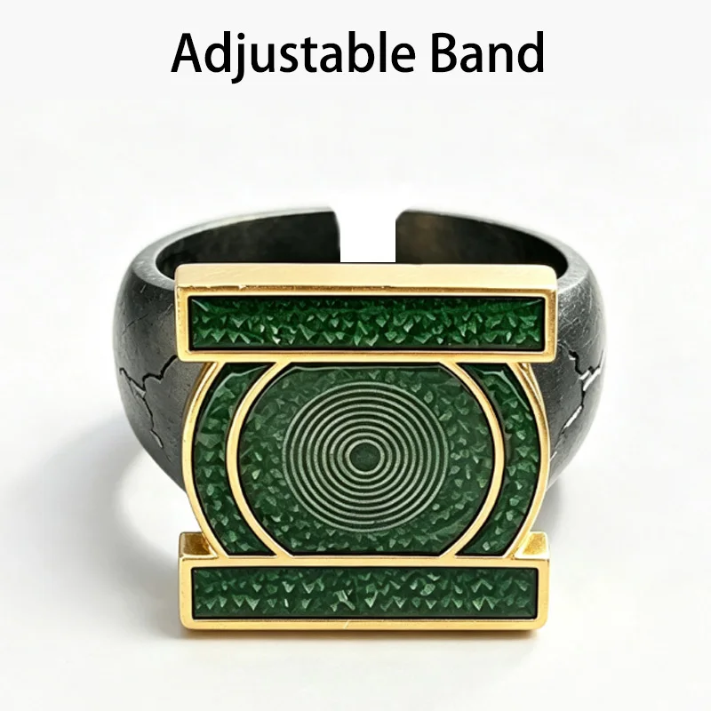 2026 Green Lantern Corps Ring John Stewart Verstellbarer Offener Ring Cosplay-Requisiten Sammlerstück Spielzeug Geschenk für Fans – Detail 2