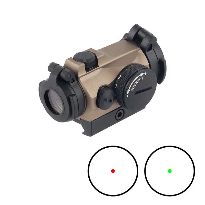 Hunting red dot sight scope 20mm base mount with flip-up lens cover tactical 1X24 red green dot reflex sight