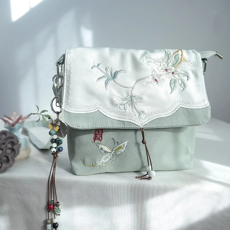 

Женская китайская шикарная сумка через плечо, классическая китайская вышивка, элегантная, изящная, изысканная, компактная, повседневная, художественная, для ежедневных поездок на работу