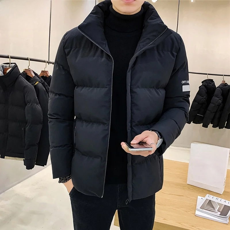 Thiened Warmth Cotton Jaet for Men Winter Trend Casual Hooded Anti-wind Cold-resistant down Cotton Coat Mexican/Stman