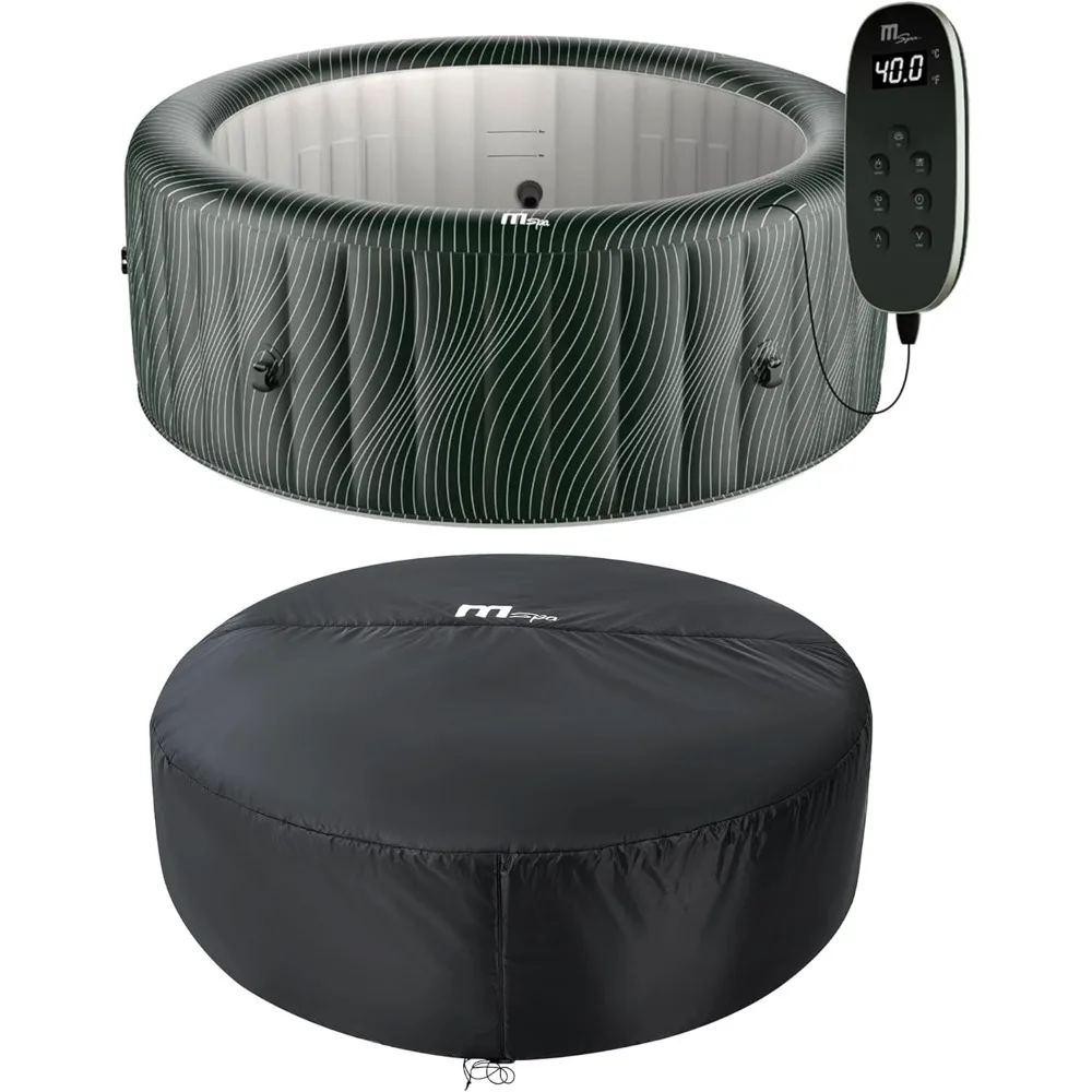 

Round Inflatable Spa, 4 to 6 Person Hot Tub w/LED & 2 Covers (1 Standard and 1 Energy Efficient Cover), Meteor