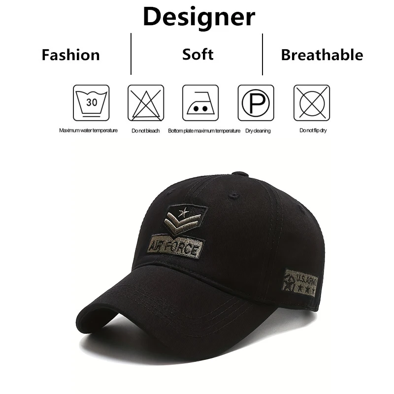 Unisex AIR FORCE Arrow Embroidery Baseball Caps Spring and Autumn Outdoor Adjustable Casual Hats Sunscreen Hat