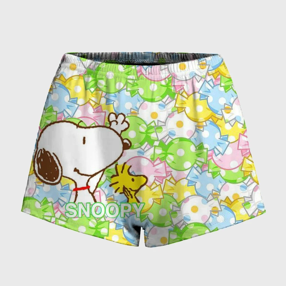 Snoopy print Fashion Fitness Running Athletic Tights Shorts Women Short Workout Legging Soft Yoga Fitness Clothing Sports Gym We