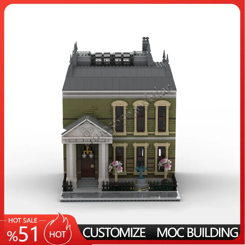 

2549 детали MOC, вид на улицу города, модульные строительные блоки для квартиры Кюратора, обучающая сборка своими руками, детские игрушки, рождественские подарки