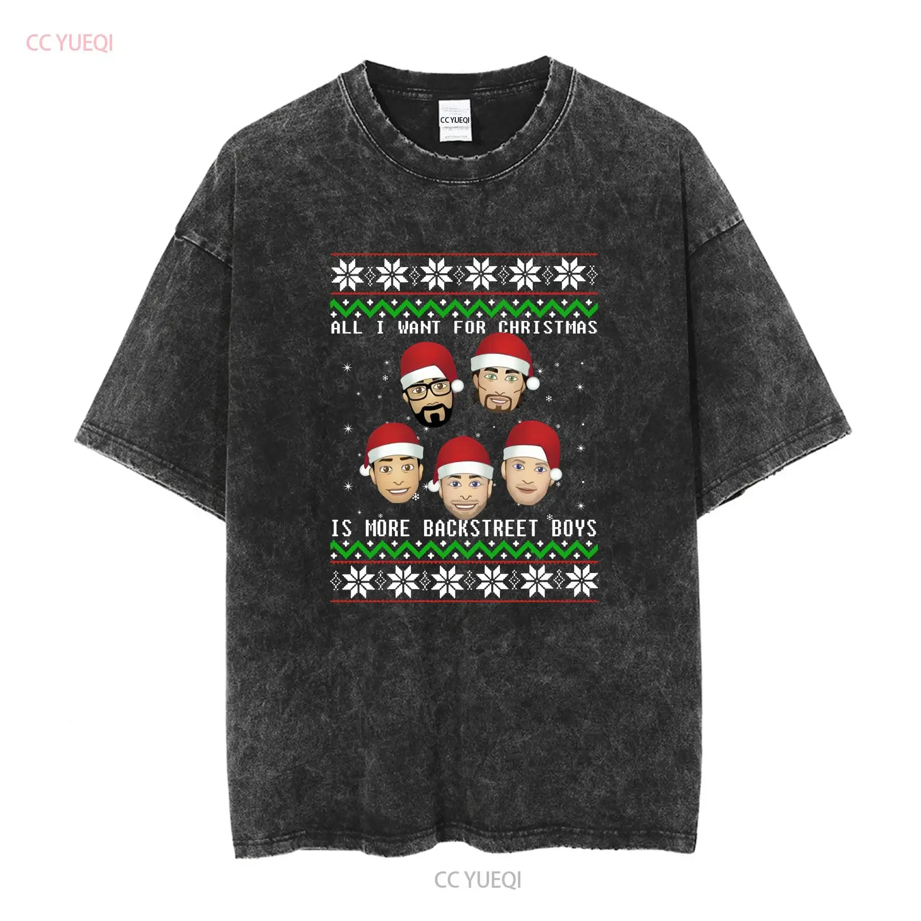 كل ما أريده لعيد الميلاد هو المزيد من تي شيرت Backstreet Boys مقاس S 4XL FR1071 ملابس مصممة للجنسين مغسولة عتيقة أوم