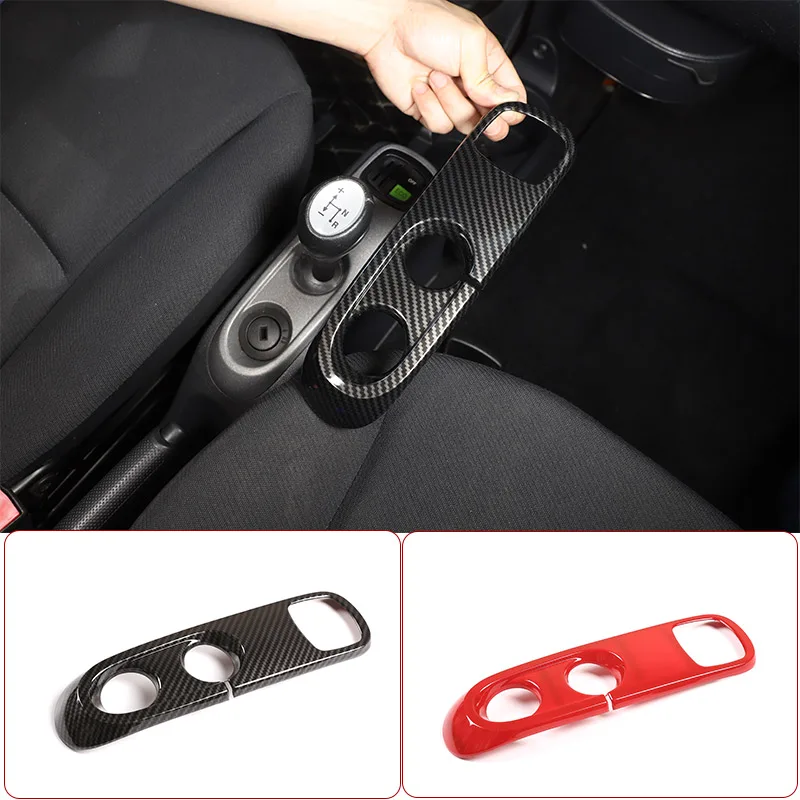 

For Mercedes-Benz Smart 451 Fortwo 2009-2015 ABS Carbon Fiber Gear Shift Knob Panel Frame Cover Trim Car Interior Accessories