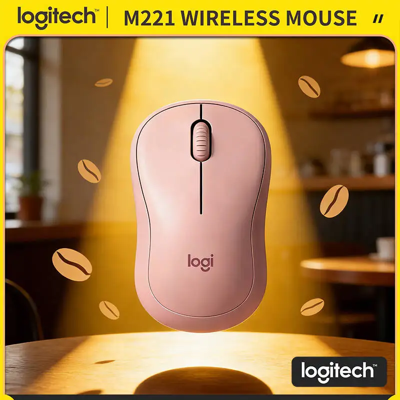 

Logitech M221 Silent Wireless Mouse - 10m Range, 18-Month Battery, Ergonomic Grip, Ideal for PC Laptop Mac Desktop Users