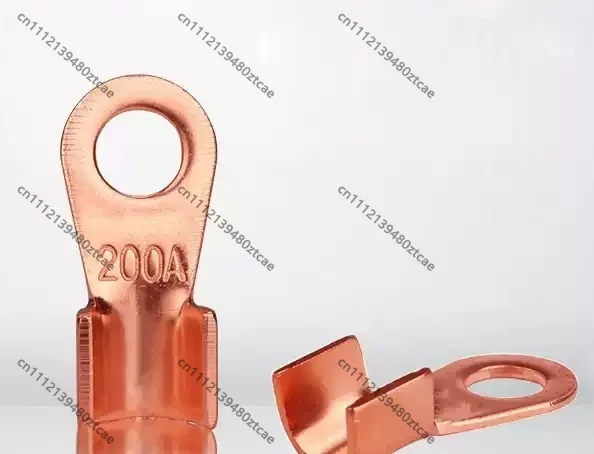 Thick Open Copper Lug Cable Terminal, Low Voltage Battery Pure Copper Wire Connector Terminal