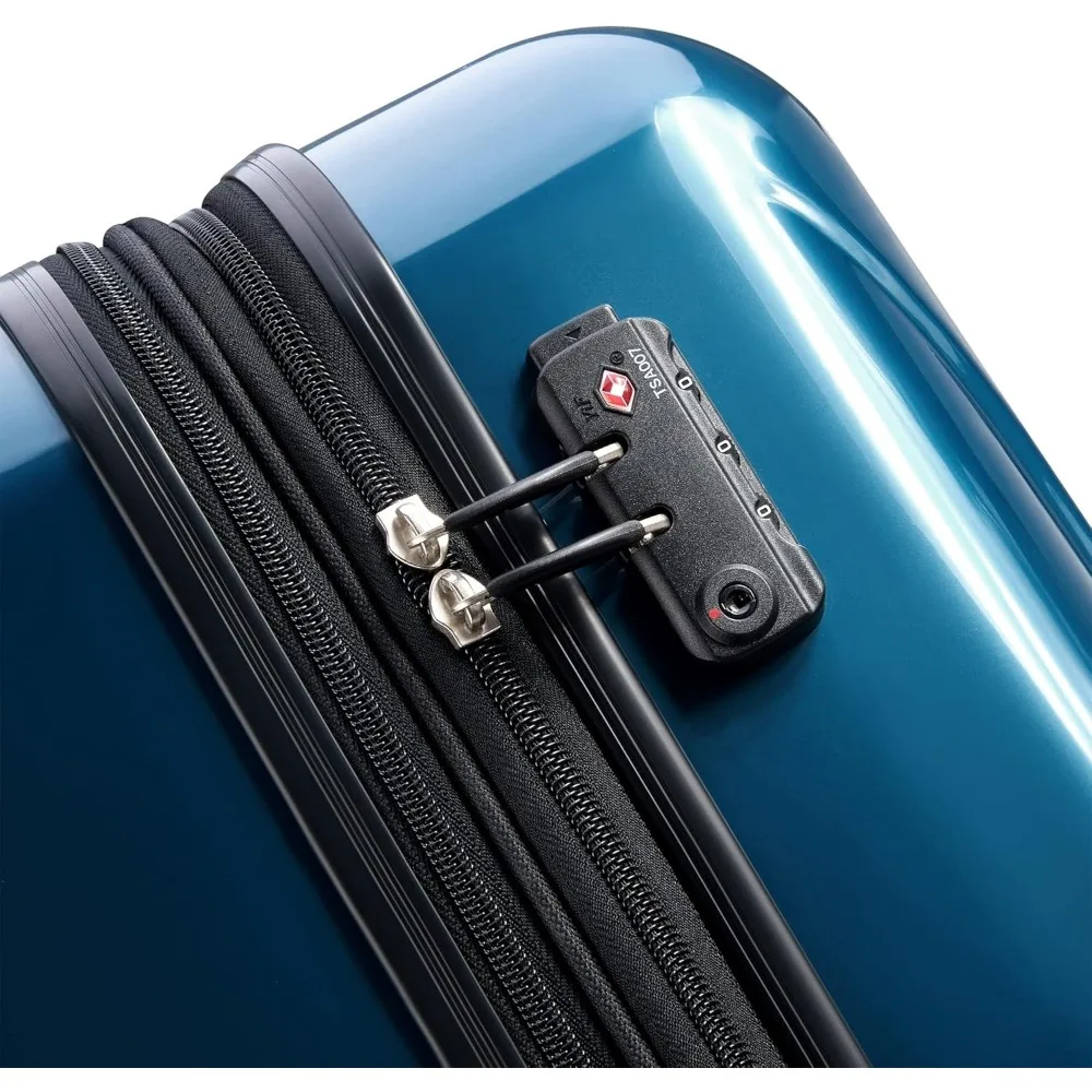 Equipaje giratorio expandible mediano de 24 pulgadas con diseño Aero verde azulado rígido para viajes