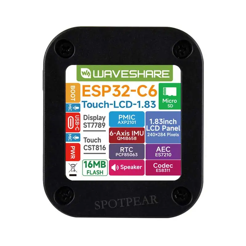 DeepSeek AI الدردشة الصوتية ESP32 C6 مجلس التنمية 1.83 بوصة شاشة تعمل باللمس 240x284 ل Xiaozhi #4