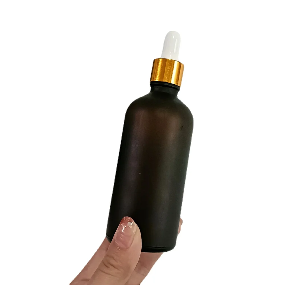 

5ml-100ml Frosted Amber Glass Dropper Bottles with Glod Cap Pipettes Bottles for Storage and Travel Essential Oil Eye Droppers