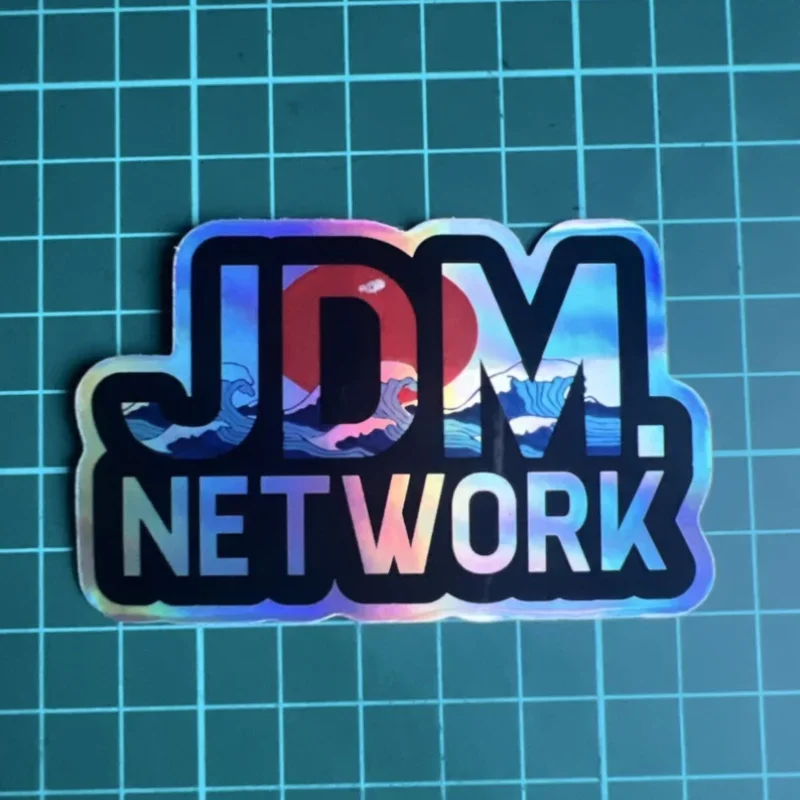 Japanese Fuji Mountain Wave Sticker 1PC Holographic JDM Network Vinyl Decal Waterproof Car Window Helmet Laptop Decor