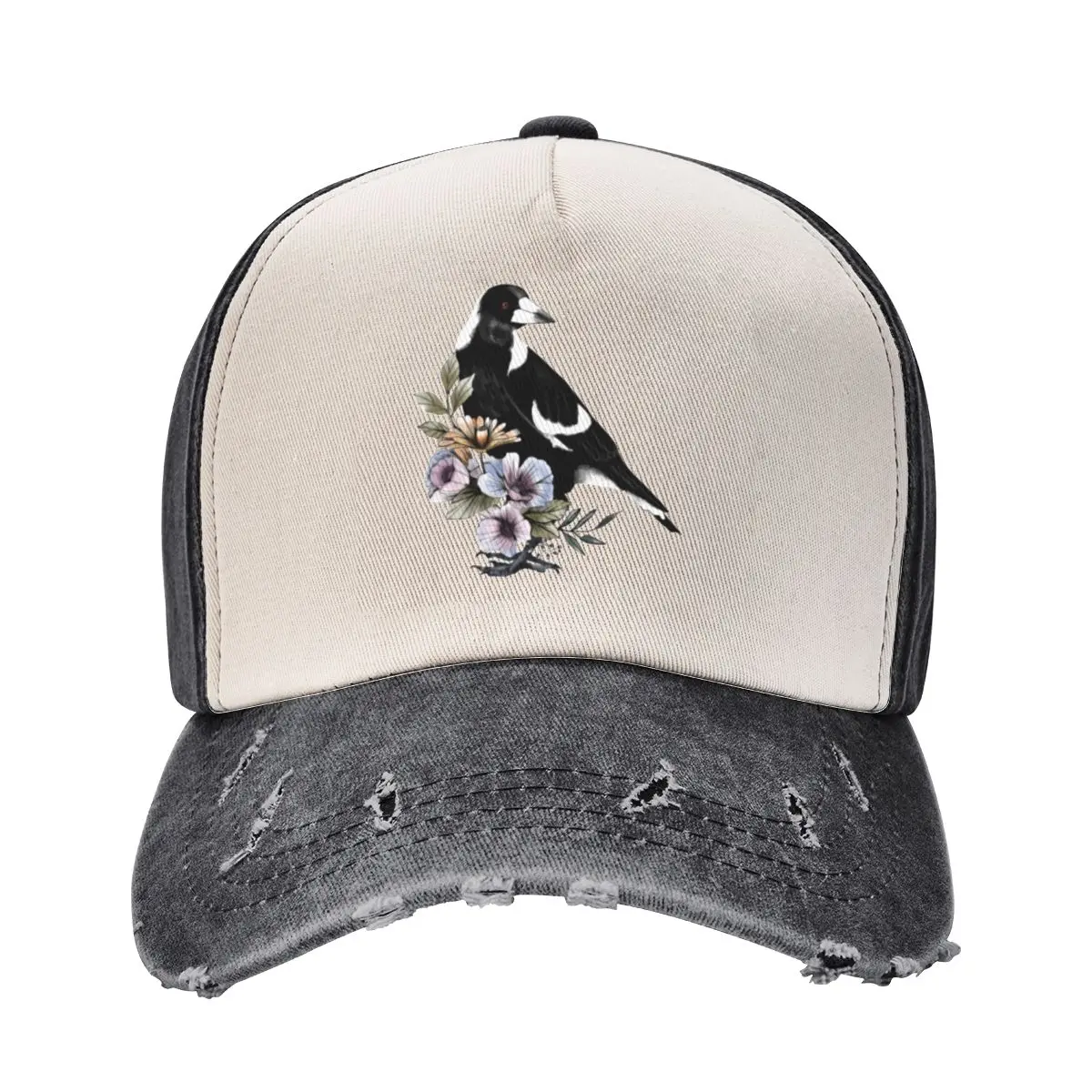 

Magpie Australian wild bird black and white Baseball Cap Hat Man Luxury Icon Sunhat Caps Women Men's