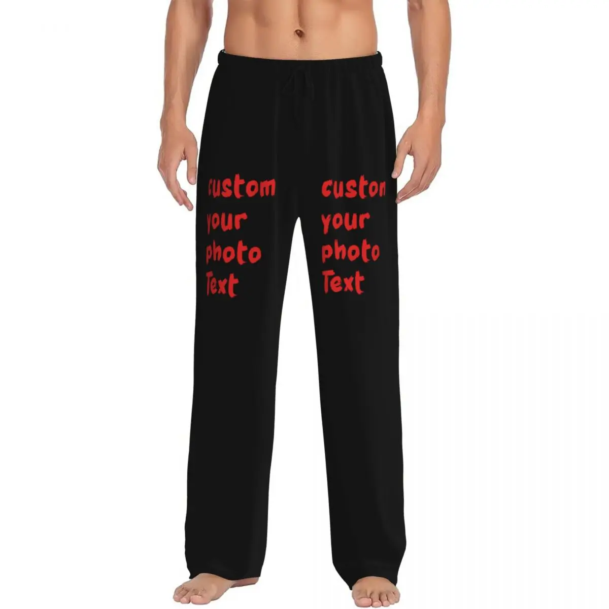 

Custom Men Custom Your Text Photo Here Pajama Pants Print Sleep Sleepwear Bottoms with Pockets