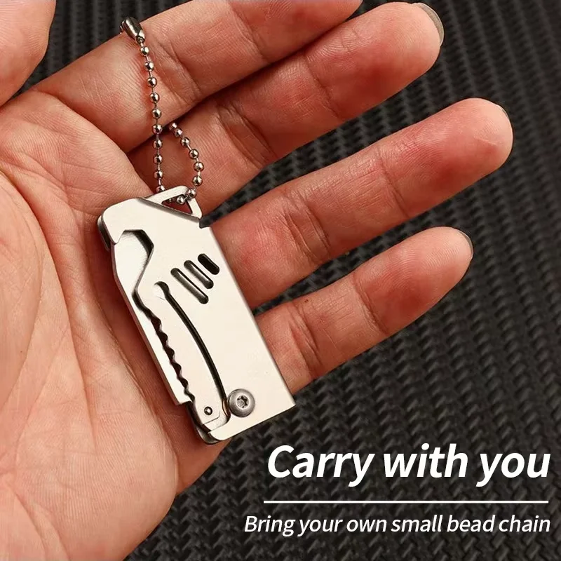 1PC Mini nóż składany stalowy przenośny Camping narzędzie survivalowe nóż kieszonkowy nóż składany samoobrona Keyknife brelok wisiorek