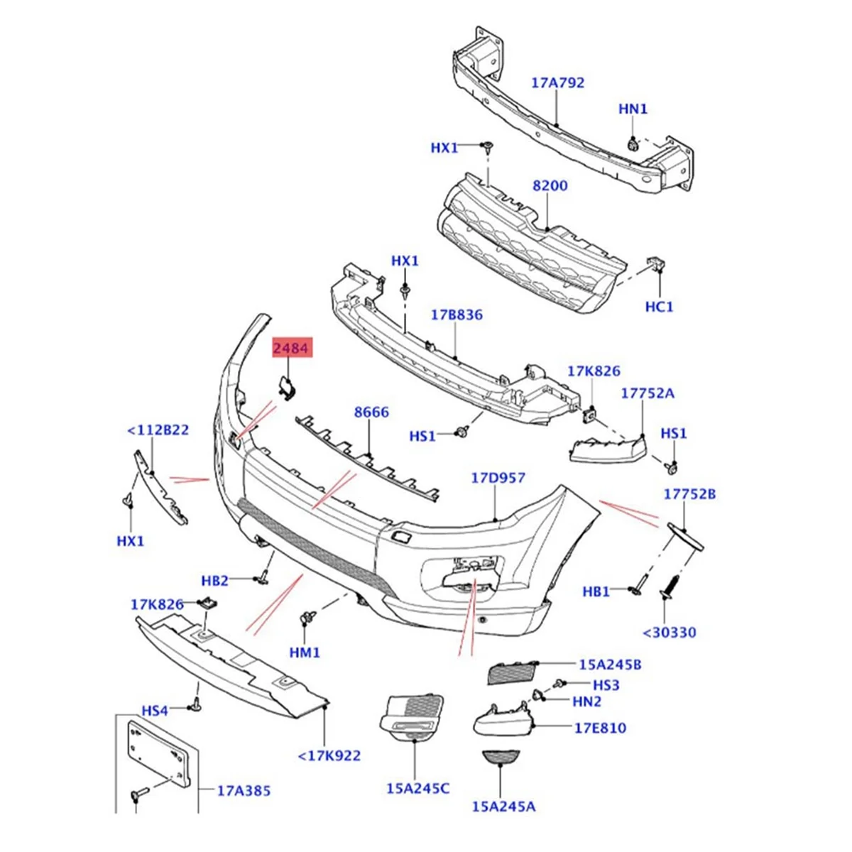 Couvercle de Lavage de Lumière de Sauna Avant LR036, pour Land Rover Range Rover Evoque 2012-2019 RO1048100